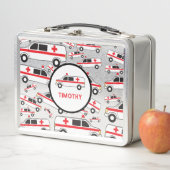 救急車型名前をカスタムする学校 メタルランチボックス (インサイチュ)