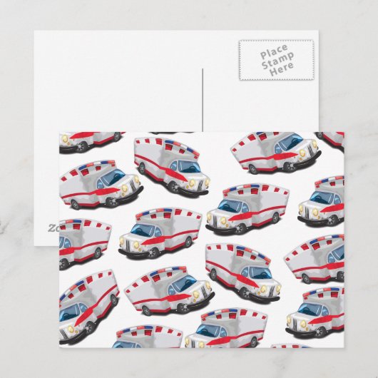 救急車 ポストカード (正面/裏面)