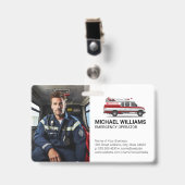 救急車 |救急医療隊員作業者 バッジ (正面 （クリップ付）)