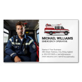 救急車 |救急医療隊員作業者 マグネット名刺 (正面)