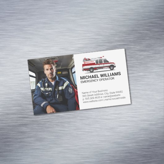 救急車 |救急医療隊員作業者 マグネット名刺 (インサイチュ)