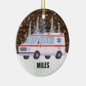 救急車EMT救急医療隊員クリスマス セラミックオーナメント (右)