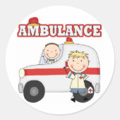 救急車Tシャツとギフト ラウンドシール (正面)