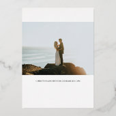 救日の台本の写真フォーマル日付の保存 箔招待状 (裏面)