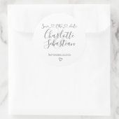 救日の手書きハートパーソナライズされた ラウンドシール (バッグ)