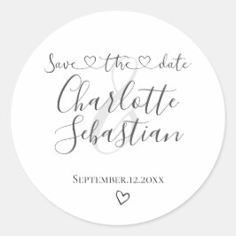 救日の手書きハートパーソナライズされた ラウンドシール