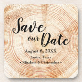 救日の木結婚粒の素朴カスタム コースター (正面)