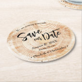 救日の木結婚粒素朴 ラウンドペーパーコースター (アングル)