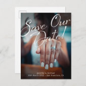 救日婚約リングや輪カスタム写真 案内ポストカード (正面/裏面)