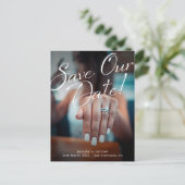 救日婚約リングや輪カスタム写真 案内ポストカード (スタンド正面)