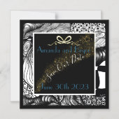 救日抽象芸術白黒芸術的 マグネット招待状 (正面)