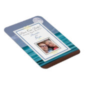 救日月のティール(緑がかった色)海ビーチ結婚式 マグネット (右側)