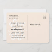 救日結婚の |手書きスクリプトハート 招待状 (裏面)