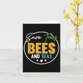 救木の蜂と海の環境保護 カード (黄色い花)