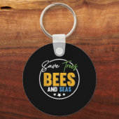 救木の蜂と海の環境保護 キーホルダー (正面)