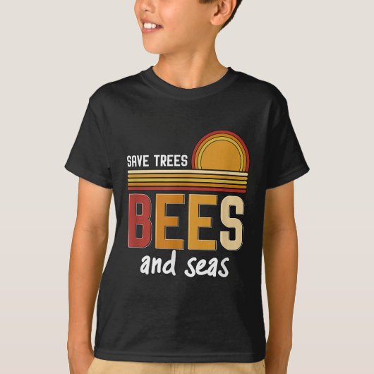 救木の蜂と海の環境保護 Tシャツ (正面)