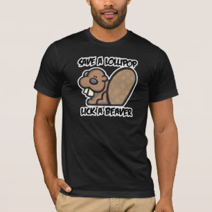 救棒つきキャンデーがビーバーを舐める Tシャツ
