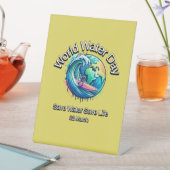 救水救命。世界水デー。 台座サイン (インサイチュ)