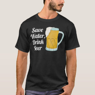 救水飲料ビール引用文水おもしろい色ブラック Tシャツ
