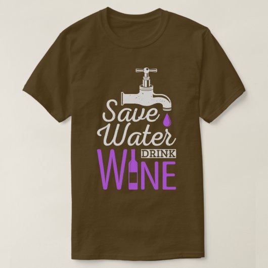 救水飲料ワイおもしろいン飲料引用文 Tシャツ (デザイン正面)