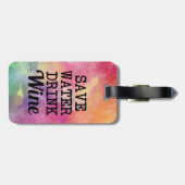 救水飲料ワインの水色おもしろい ラゲッジタグ (裏面横)