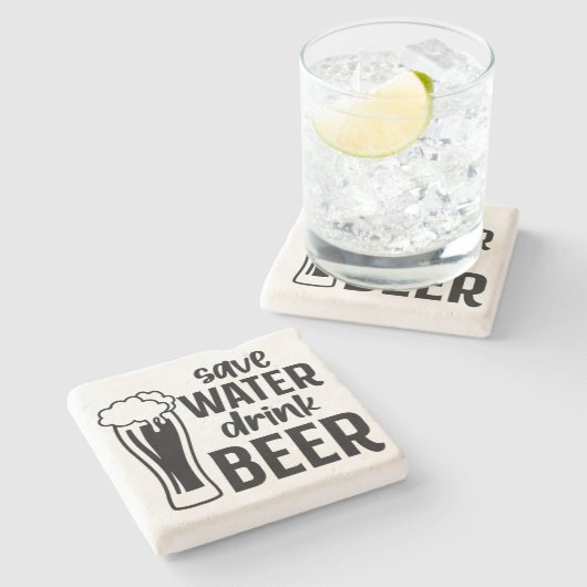 救水、ドリンクビール-石のコースター ストーンコースター (横)