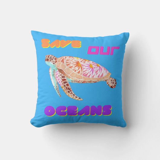 救海の亀 クッション (正面)