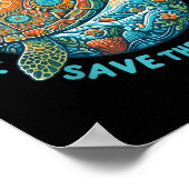 救海は地球のかわいいウミガメを救う ポスター (角)