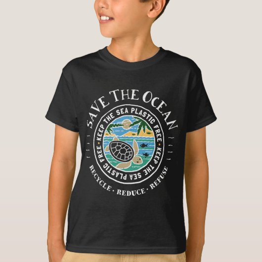 救海保The Sea Plastic Free Turtle Tシャツ (正面)
