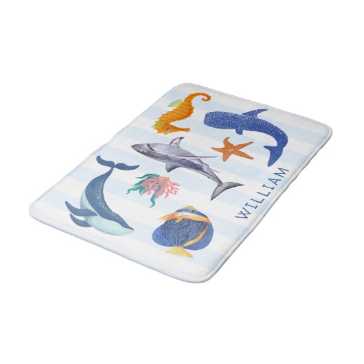 救海 |絶滅の危機に瀕している海洋動物の子供 バスマット (アングル)