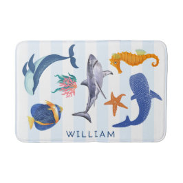 救海 |絶滅の危機に瀕している海洋動物の子供 バスマット