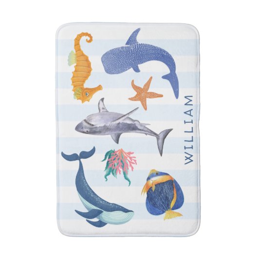 救海 |絶滅の危機に瀕している海洋動物の子供 バスマット (正面縦)