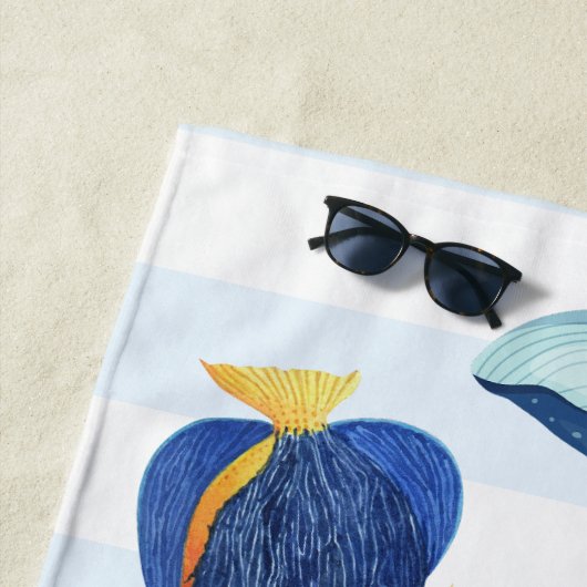 救海 |絶滅の危機に瀕している海洋動物の子供 ビーチタオル (インサイチュ)