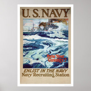 救済して下さい海軍(US02286B)で入隊するためにあなたの国を- ポスター