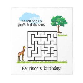 救済キリン、木の誕生日迷路パズルノートパッド ノートパッド