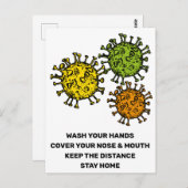 救済ストップCorona Virus Covid19 Safety ポストカード (正面/裏面)