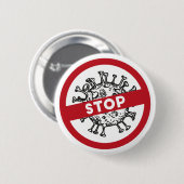 救済ストップCorona Virus Covid19 Safety 缶バッジ (正面&裏面)