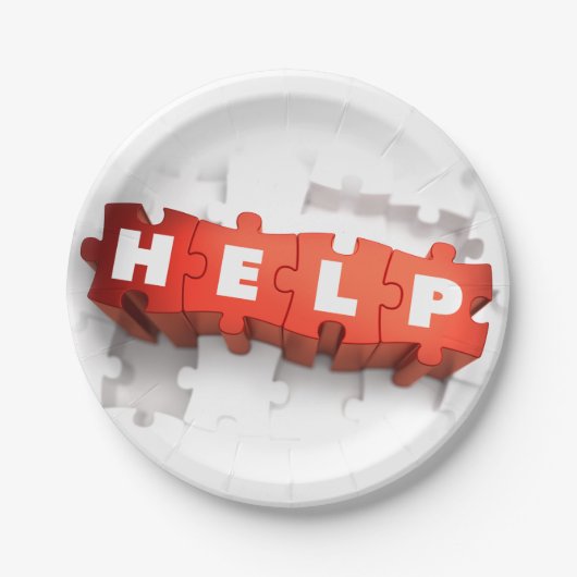 救済パズルピース紙プレート ペーパープレート (正面)