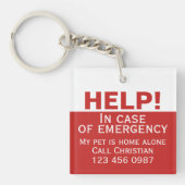 救済パーソナライズされたペット専用連絡 キーホルダー (正面)