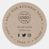 救済事業の成長 |クラフト素朴ソーシャルメディア ラウンドシール (正面)