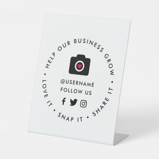 救済事業の成長 |スナップ共有ソーシャルメディア 台座サイン (正面)