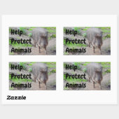 救済保護Animals Chacoan Peccary #1 Stickers 長方形シール (シート)