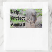 救済保護Animals Chacoan Peccary #1 Stickers 長方形シール (バッグ)