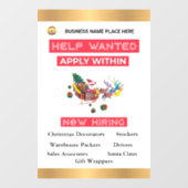 救済募集のクリスマスの休日カスタム ウィンドウサイン (シート)