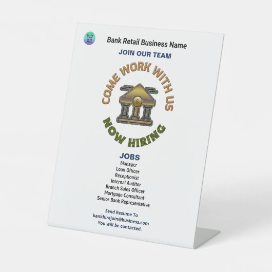 救済募集のロゴのカスタム採用 台座サイン (正面)