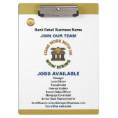 救済募集の従業員のロゴのカスタム採用 クリップボード (正面)