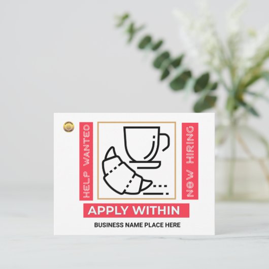 救済募集の適用ロゴのカスタム採用 ポストカード (スタンド正面)