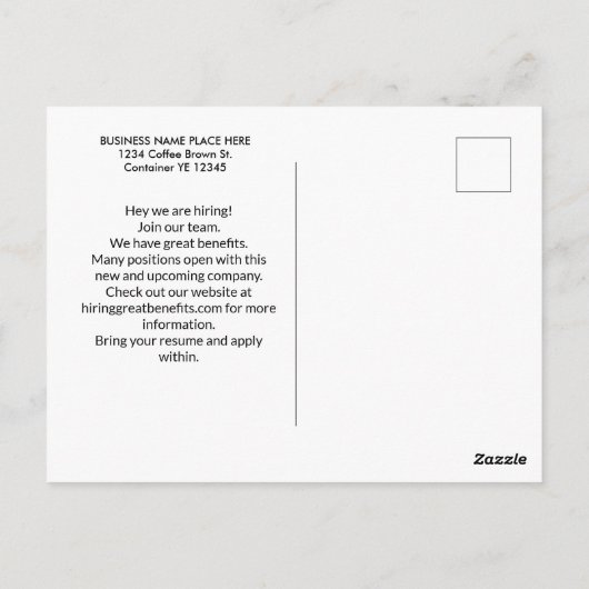 救済募集の適用ロゴのカスタム採用 ポストカード (裏面)