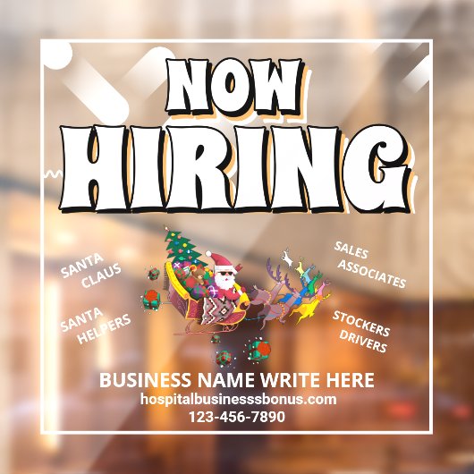 救済募集を募集ビジネスのクリスマスカスタム ウィンドウサイン (シート2)