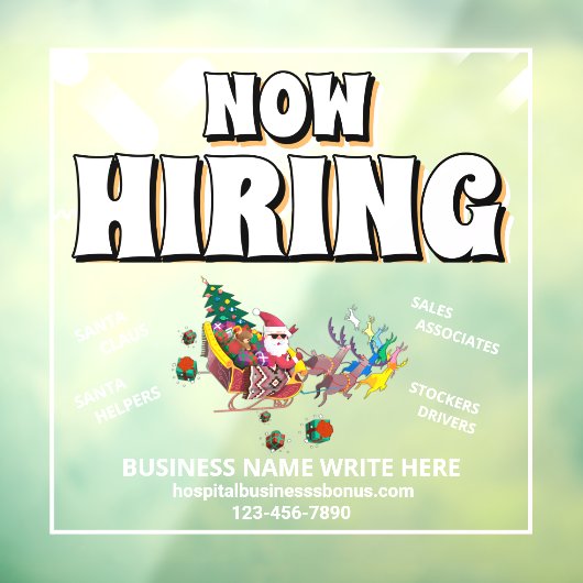 救済募集を募集ビジネスのクリスマスカスタム ウィンドウサイン (シート3)